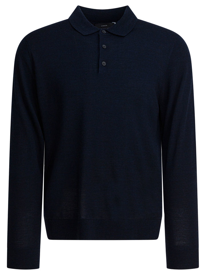 Vince Merino Wool Polo Shirt Polo shirts - Blu | 476dbb2c453d684fb63a3ddb77a53ed6c830eae1