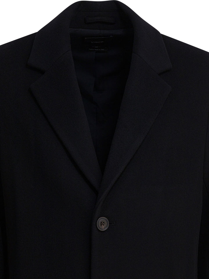 Vince Classic Coat In Italian Wool Blend Jackets and Coats - Nero | 882f59cd59f585dd9330f4f17ca55e439911357f