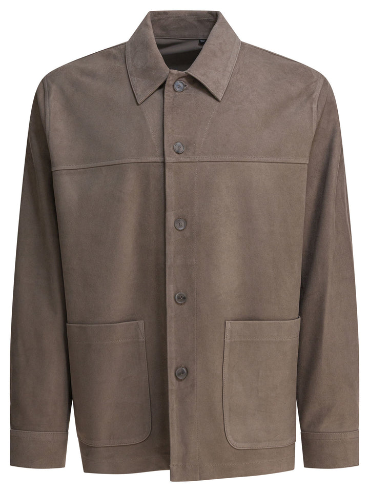 Vince Suede Leather Jacket Grey