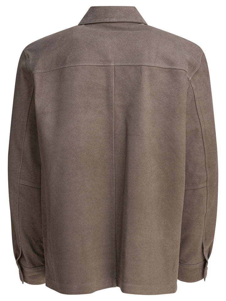 Vince Suede Leather Jacket Grey