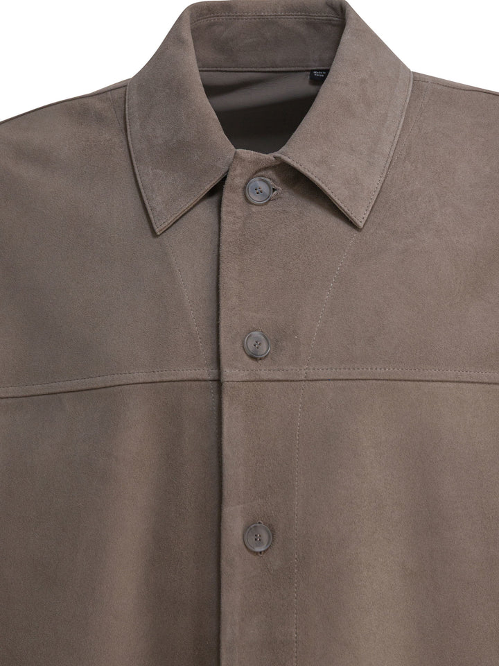Vince Suede Leather Jacket Grey