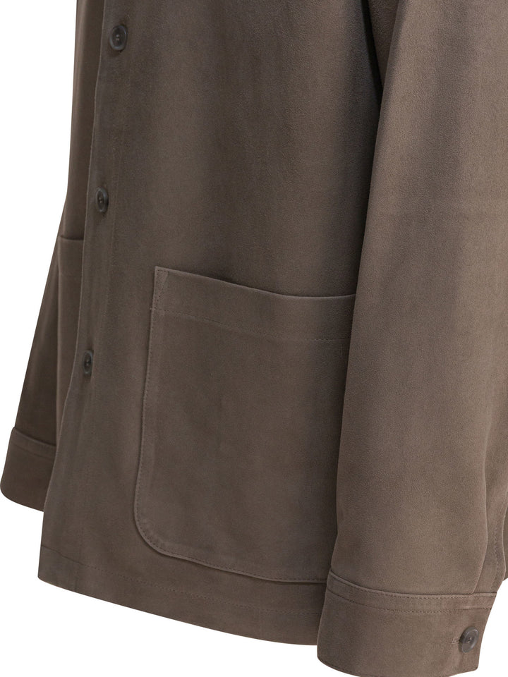 Vince Suede Leather Jacket Grey