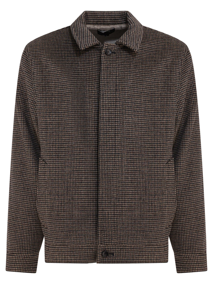 Vince Houndstooth Overshirt Jacket Jackets and Coats - Marrone | 5b269122fe8b21a587cf05238cb0a468f7050fd9