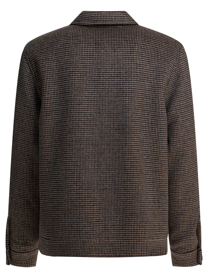 Vince Houndstooth Overshirt Jacket Jackets and Coats - Marrone | d3b4647d7fde4c3416045243e087461a34ed1d55