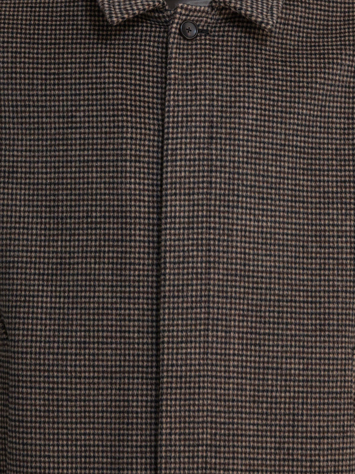 Vince Houndstooth Overshirt Jacket Jackets and Coats - Marrone | 0f19855eb9e39891fb27ada3c45edb5eded3eb5a