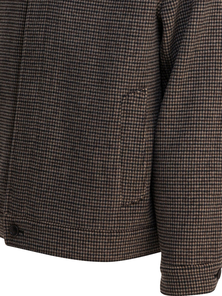 Vince Houndstooth Overshirt Jacket Jackets and Coats - Marrone | 3fee4ea4273977c41a0d58e7236e4525cd9f9f63