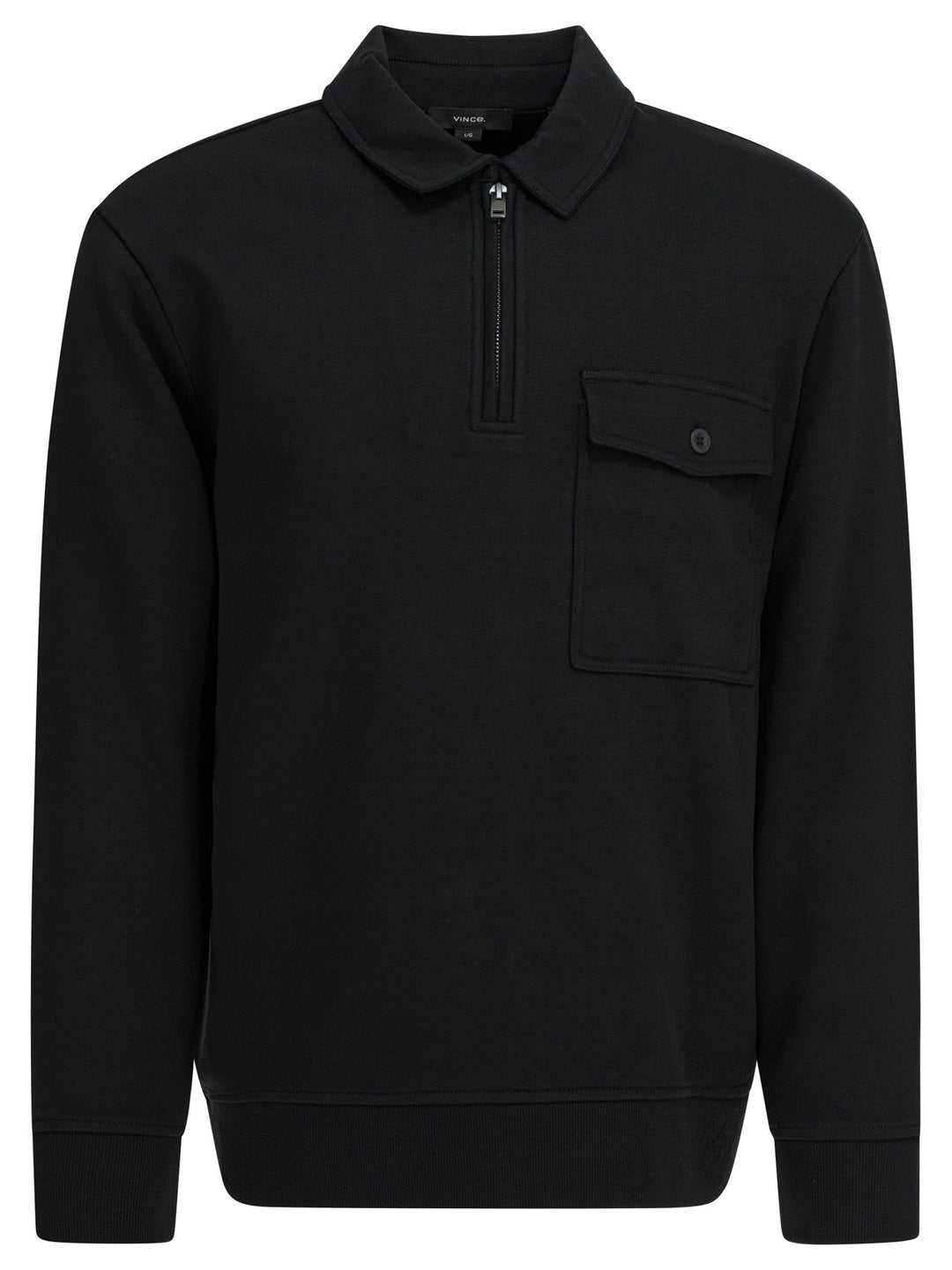 Vince Cotton Blend Zippered Polo Shirt Polo shirts - Nero | ef18b1eedfc6f17451f9a1e99ae6e7dcc1ecd29c