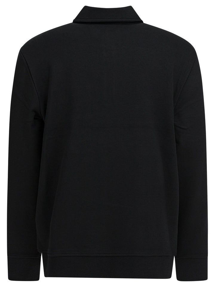 Vince Cotton Blend Zippered Polo Shirt Polo shirts - Nero | 58ed852d117327ad4d6a44378fc07aa4450f2b01