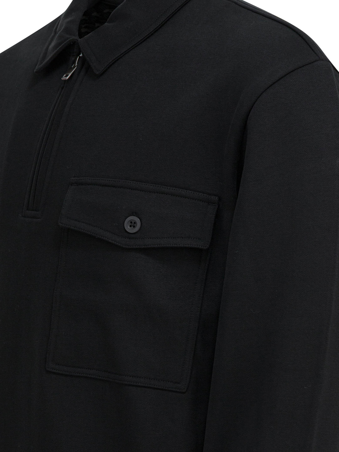 Vince Cotton Blend Zippered Polo Shirt Polo shirts - Nero | 310e2dbb3d99b51045bcf2939e52d507ce86915f