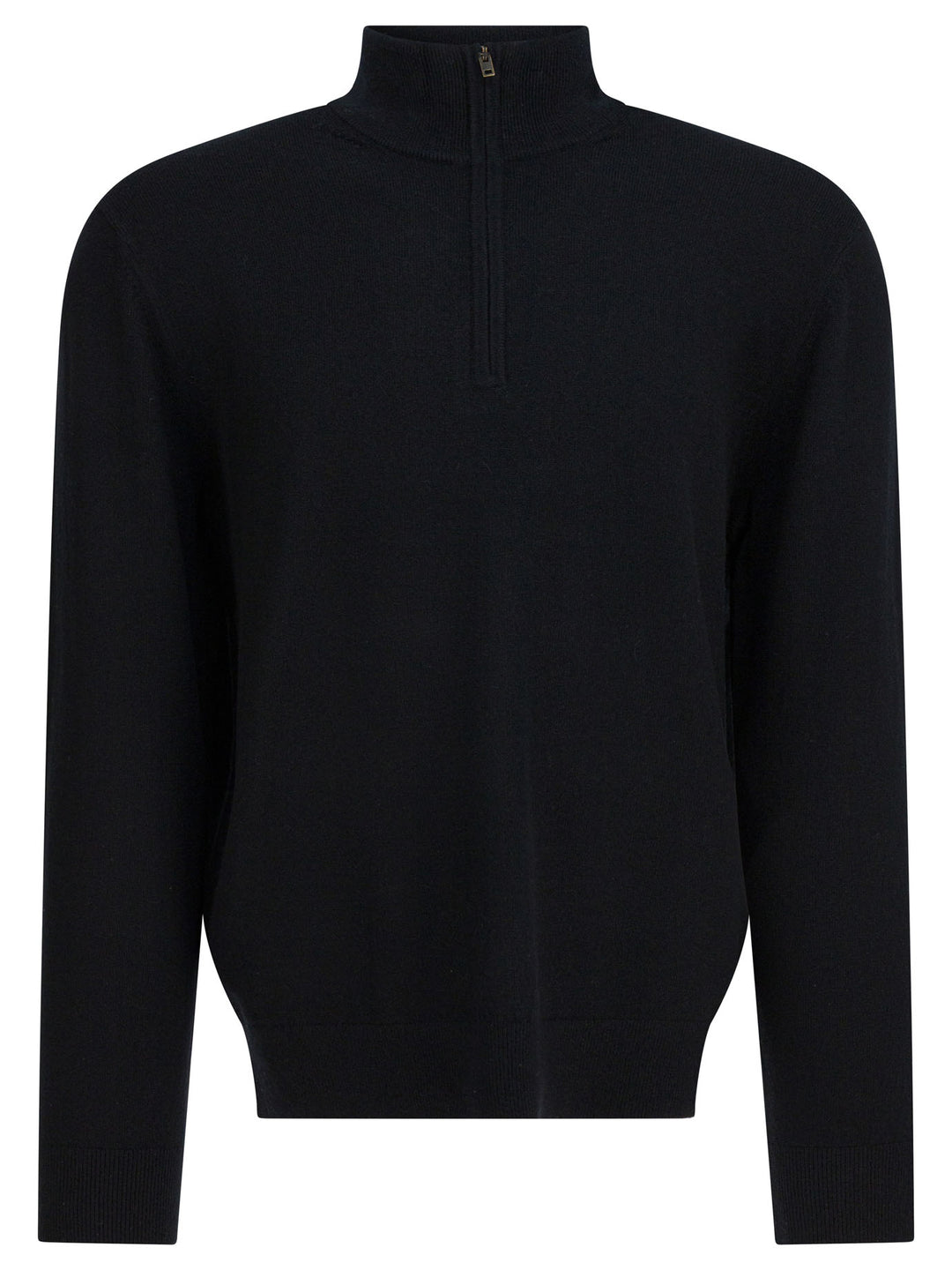 Vince Cashmere Sweater With Half Zipper Knitwear - Nero | cd42959c78a3a9333a97de9fac0f42ea1c2691af