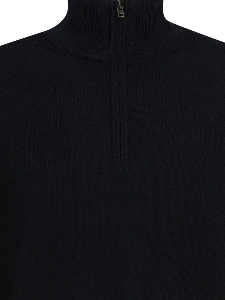 Vince Cashmere Sweater With Half Zipper Knitwear - Nero | 1a77f476903182a759977effb1705b416a6f73d3