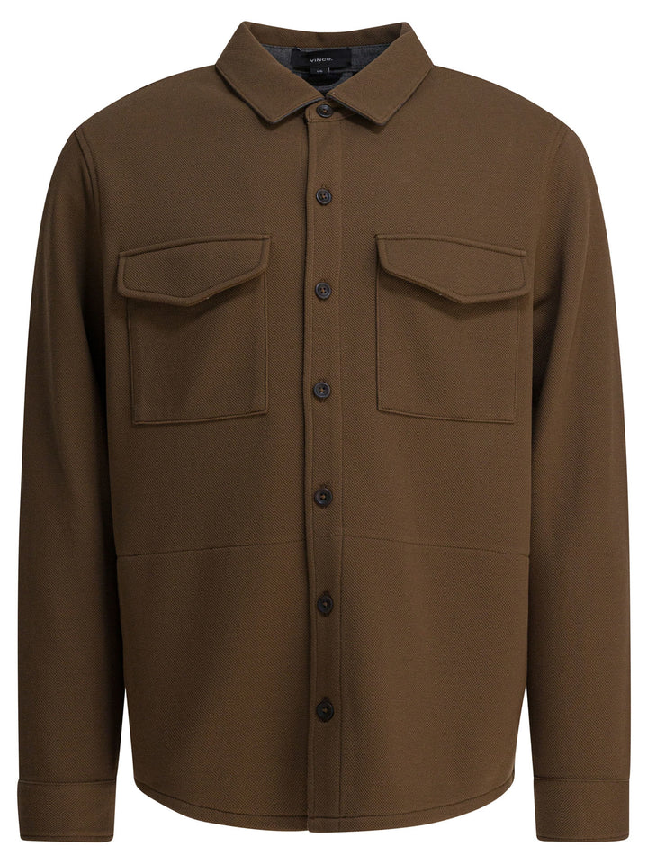 Vince Cotton Overshirt Jacket Jackets and Coats - Marrone | b387fa889cf65a9dffd78334e123e5c15e524053