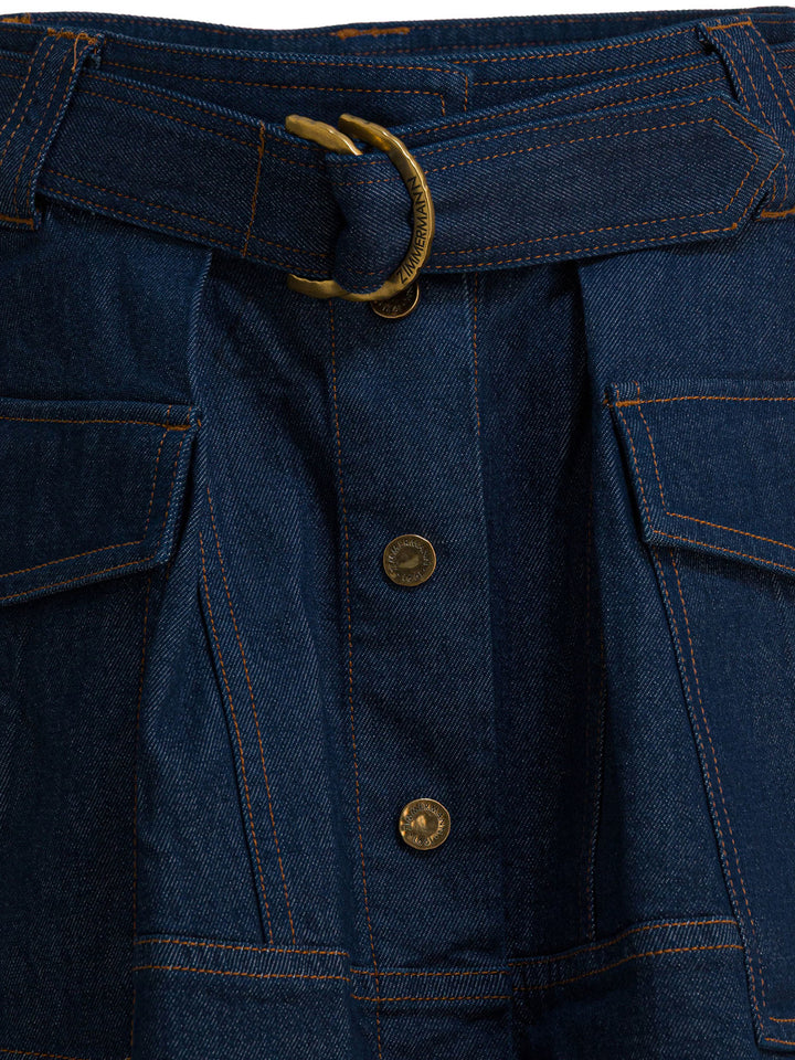 Zimmermann Denim Skirt With Belt Gonne - Blu | 58ccae1ca9a1c1aa5a7216ad7935b37a35449923
