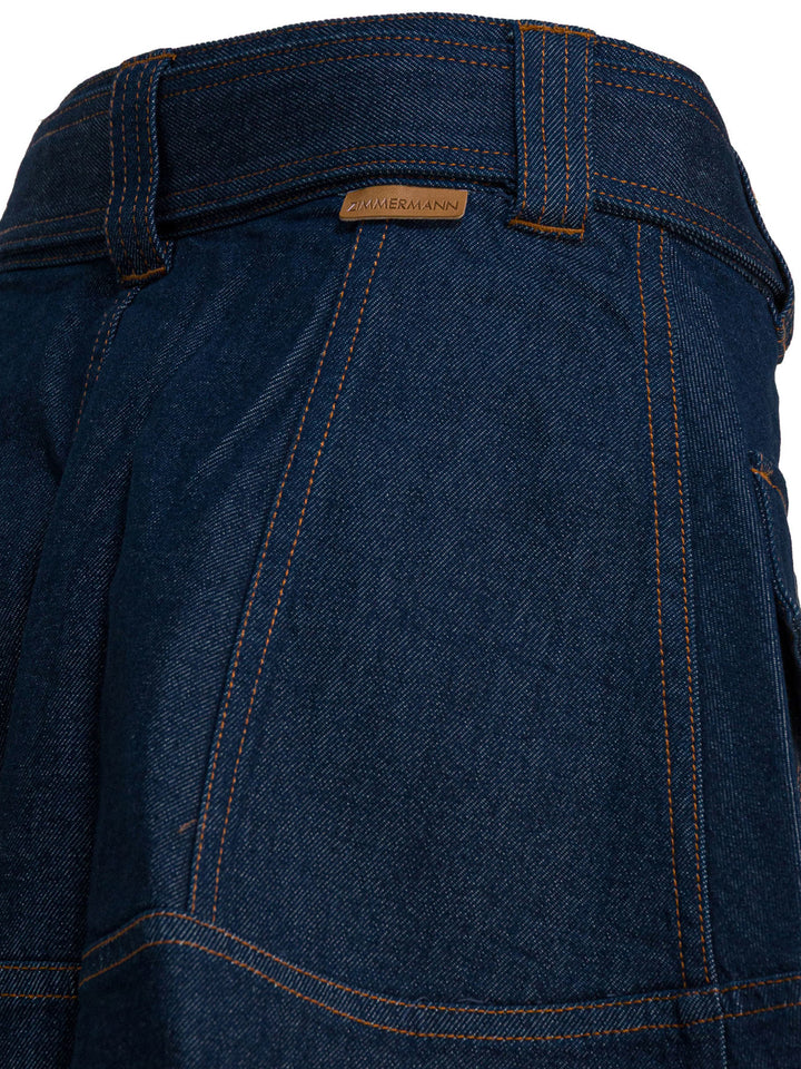 Zimmermann Denim Skirt With Belt Gonne - Blu | dd833050e293fe5244689991217e0656a57a2f90