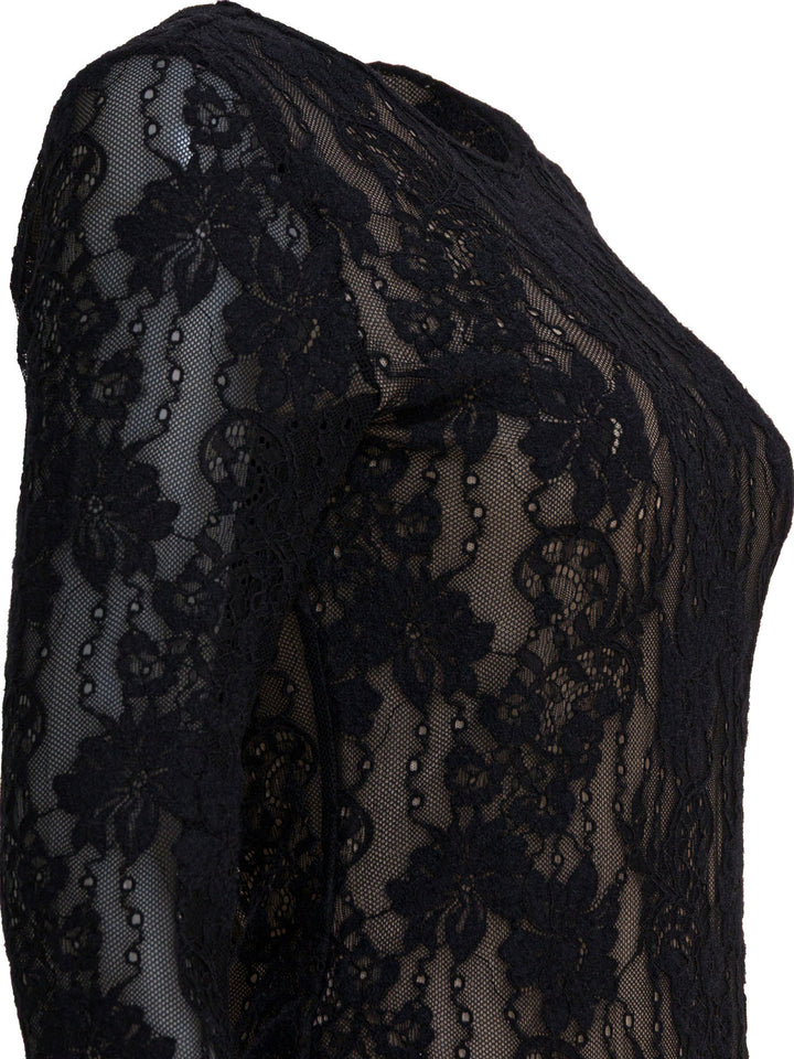 Zimmermann Perforated Lace Bodysuit Top - Nero | d7620b7638b2fe8942f44f73015757f3c4de5f21