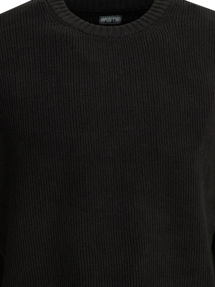 C.P. Company Crew-Neck Sweater With Logo Knitwear - Nero | d312f91841fc63c85a09a24fc08f3b1eccbf7361
