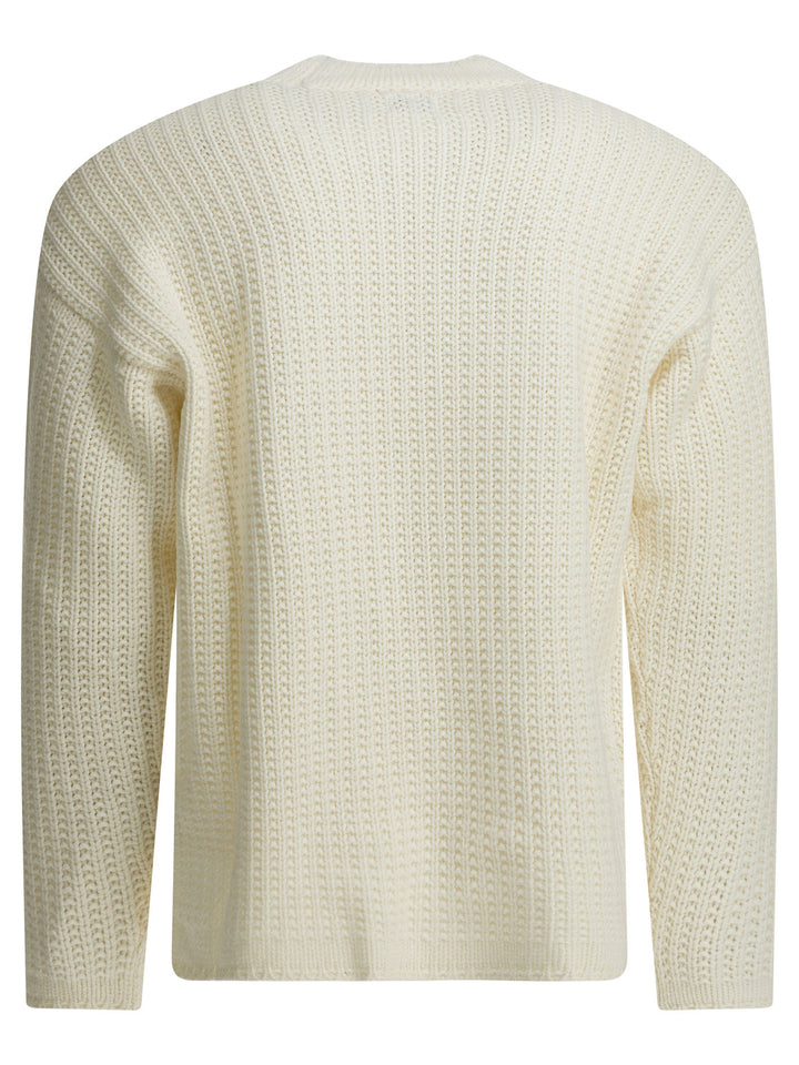 C.P. Company Wool Crew Neck Sweater Knitwear - Bianco | 939c2e9f8ad578b7b461f7815016a95ae61aa6ba
