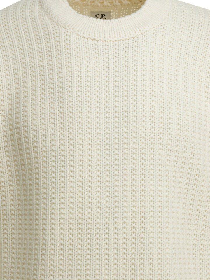 C.P. Company Wool Crew Neck Sweater Knitwear - Bianco | 8ecfed0bfb318399c650e4e5c385b5eebb6fd5e2