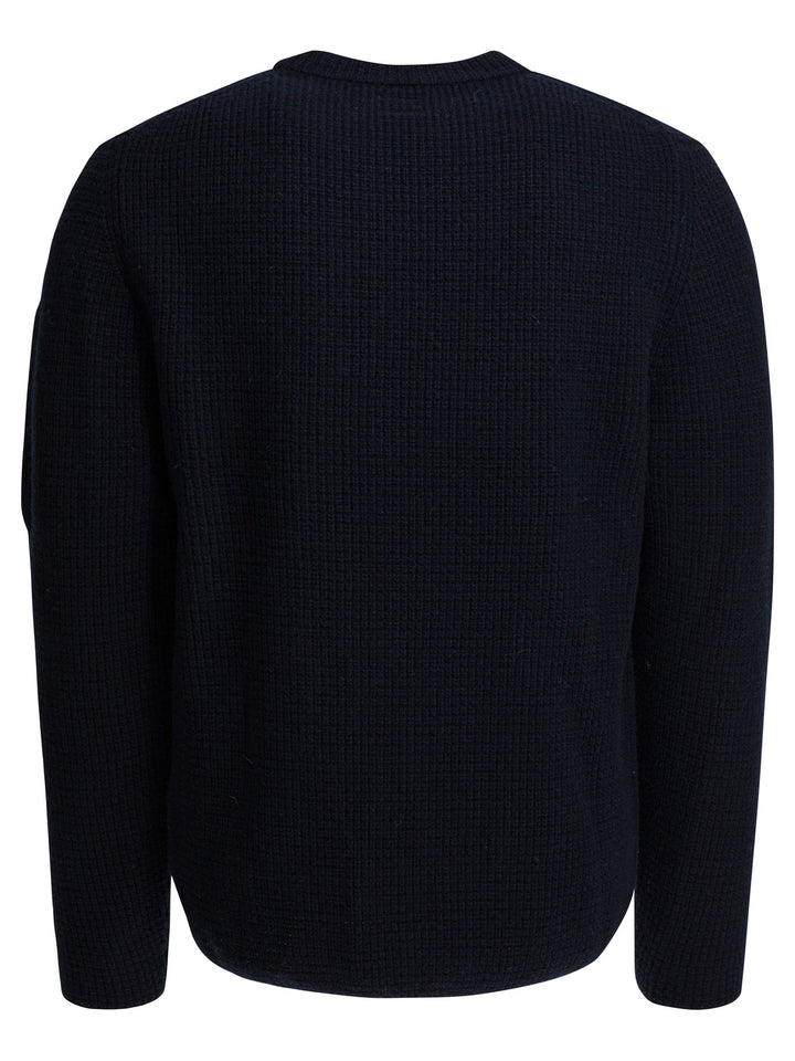 C.P. Company Crew-Neck Sweater With Logo Knitwear - Blu | 5b6b166b94dfaf5f4b397eca1c43856d9f345ba0