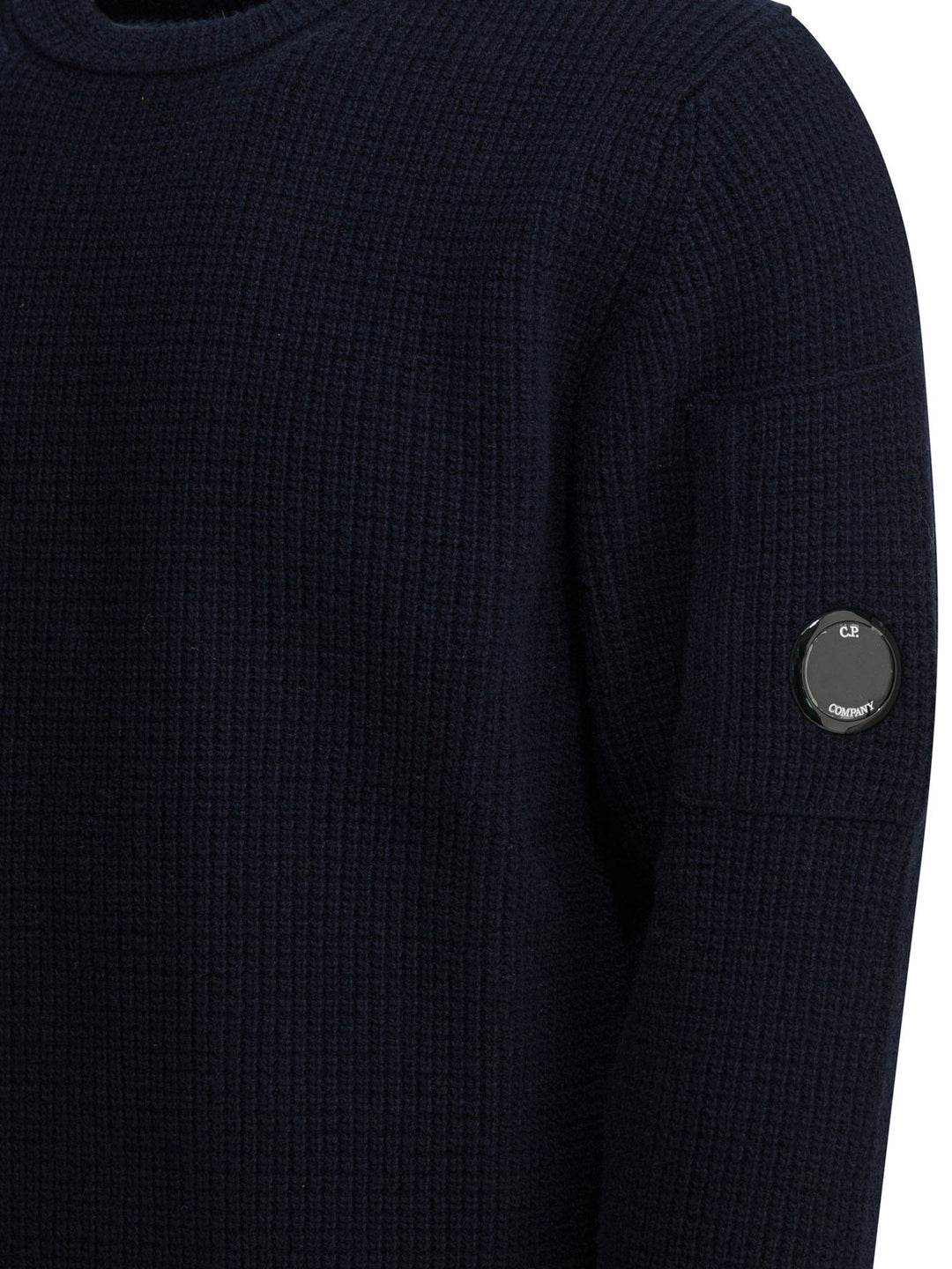 C.P. Company Crew-Neck Sweater With Logo Knitwear - Blu | 6311bf8c338c5a6131b5270b798263ee5f0a7558