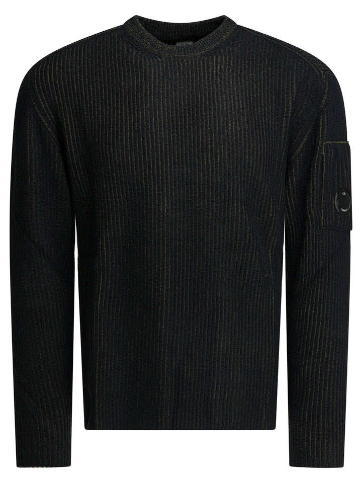 C.P. Company Crew-Neck Sweater With Logo Knitwear - Verde | 5344c8ef98c613a60fef60b48975113a035e6139
