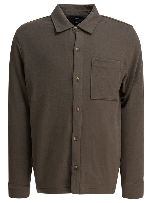 Cotton Suede Overshirt Jacket Jackets And Coats Marrone