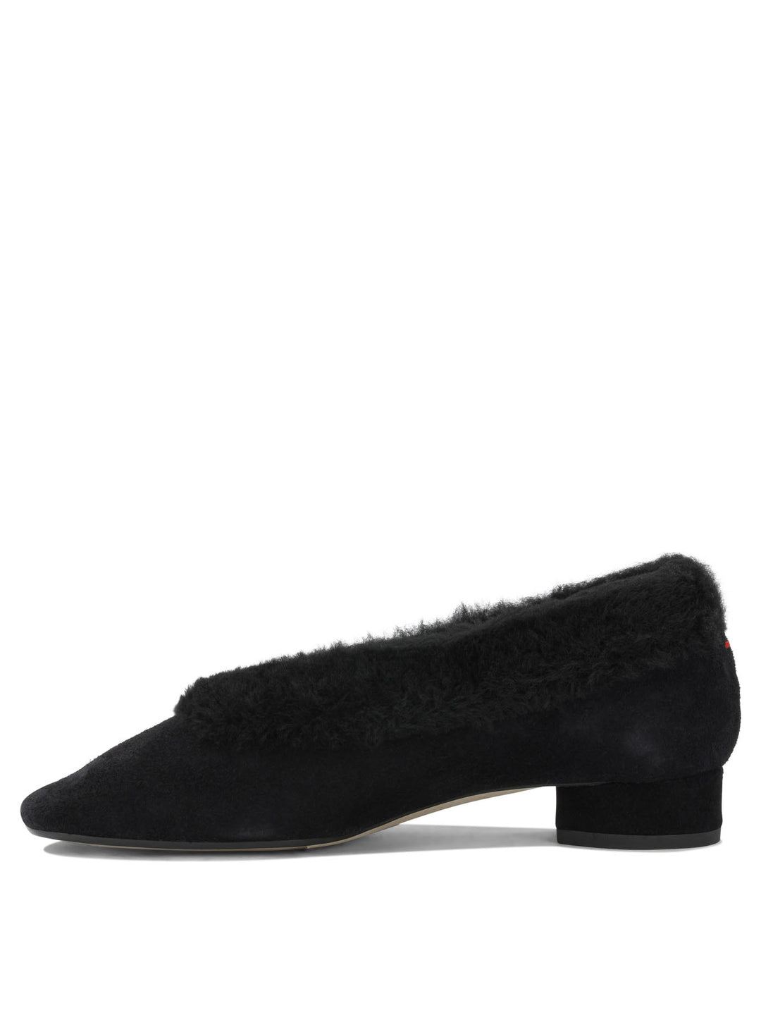 Aeyde Delia Shearling Ballerinas Black