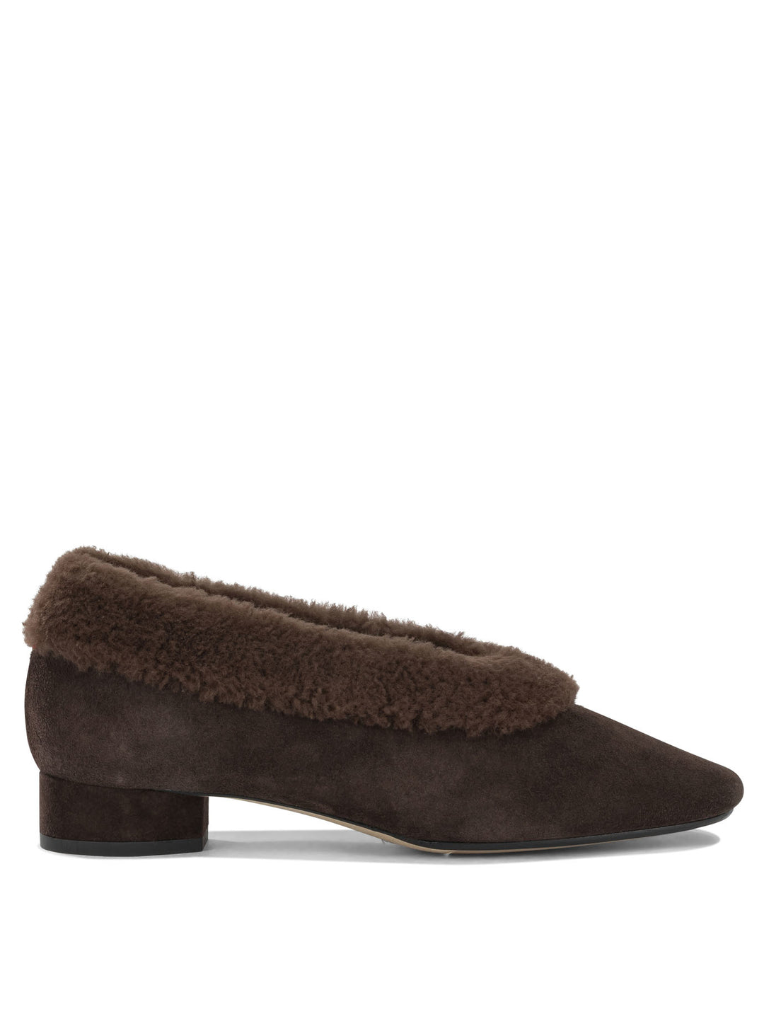 Aeyde Delia Shearling Ballerinas - Marrone | bc1381c554c2d92326e2c22f2d0a13487f58b938