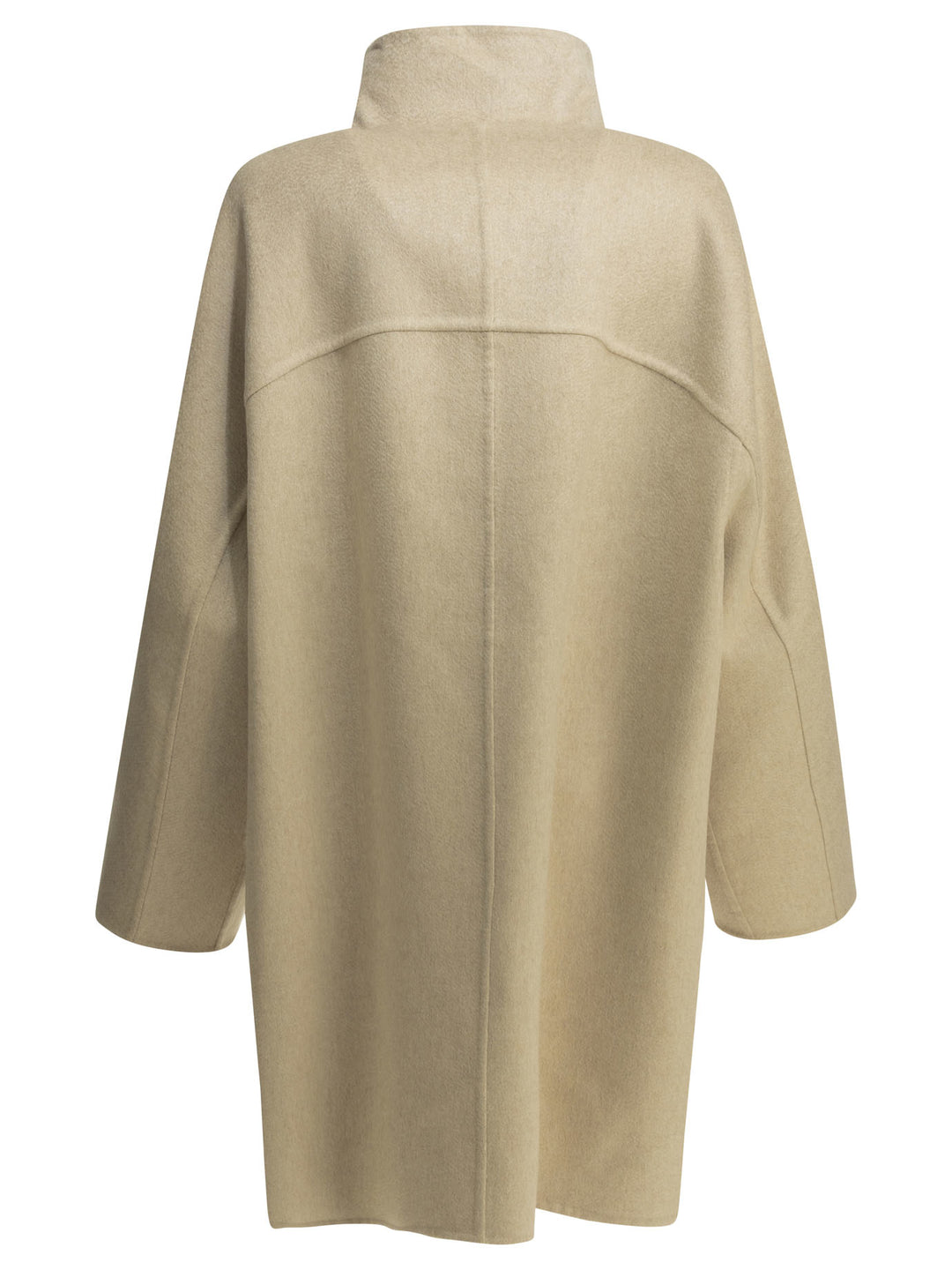 AlaïA Long Asymmetrical Cashmere Coat Jackets and Coats - Beige | 2f2f5729780035f074b1b95ca56999cd7bd54544