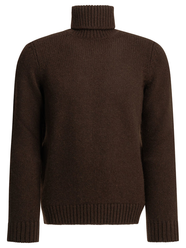 Cashmere Turtleneck Sweater Knitwear Marrone