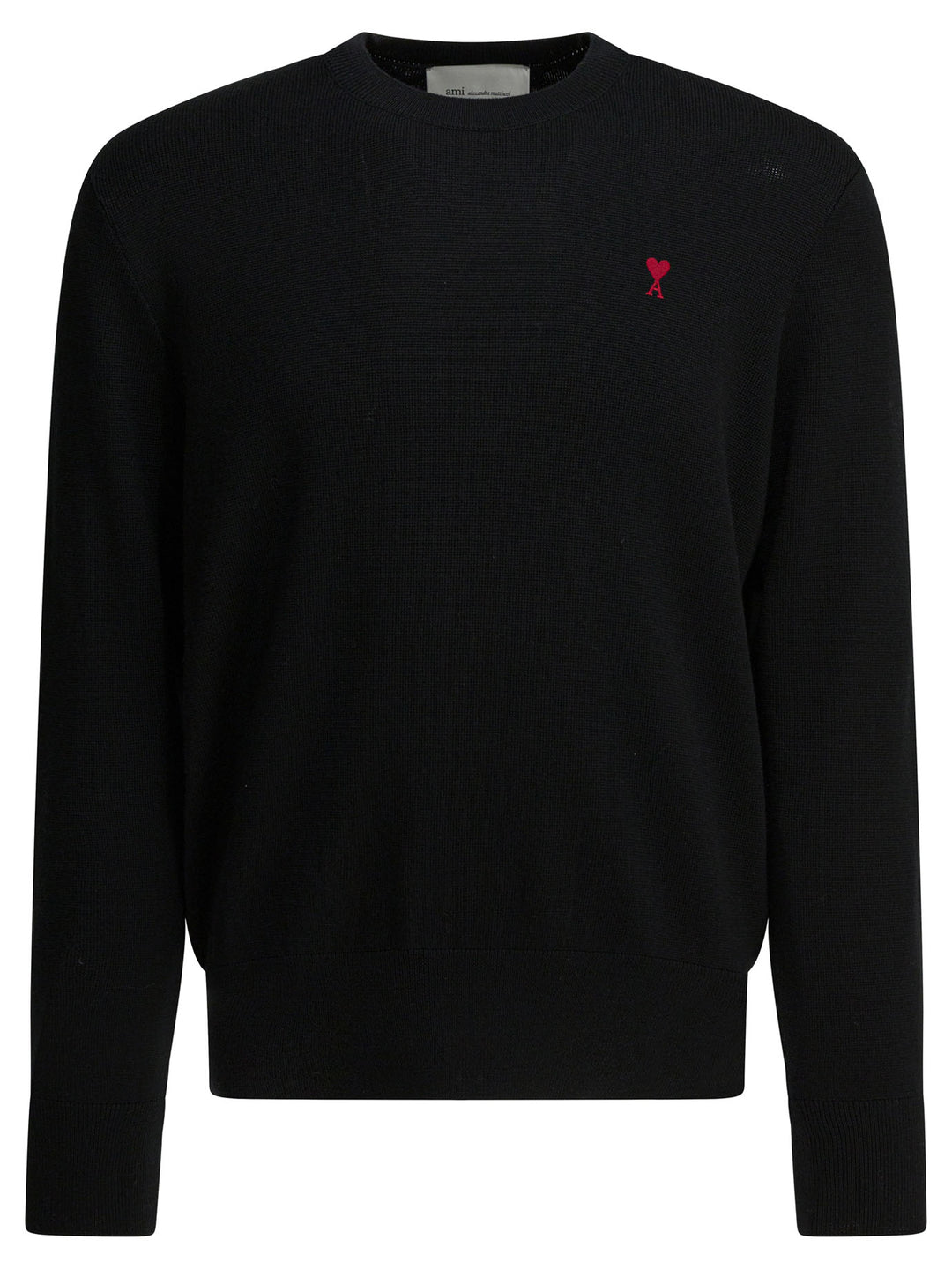 Ami Paris Wool Crewneck Sweater Knitwear - Nero | 4db750618cff62baac09e8baa9d7bc1f509b856c