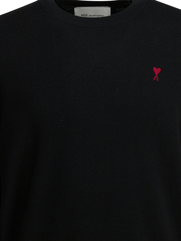 Ami Paris Wool Crewneck Sweater Knitwear - Nero | c078baaa55d951cf4198a41af8195eed09ce0b86