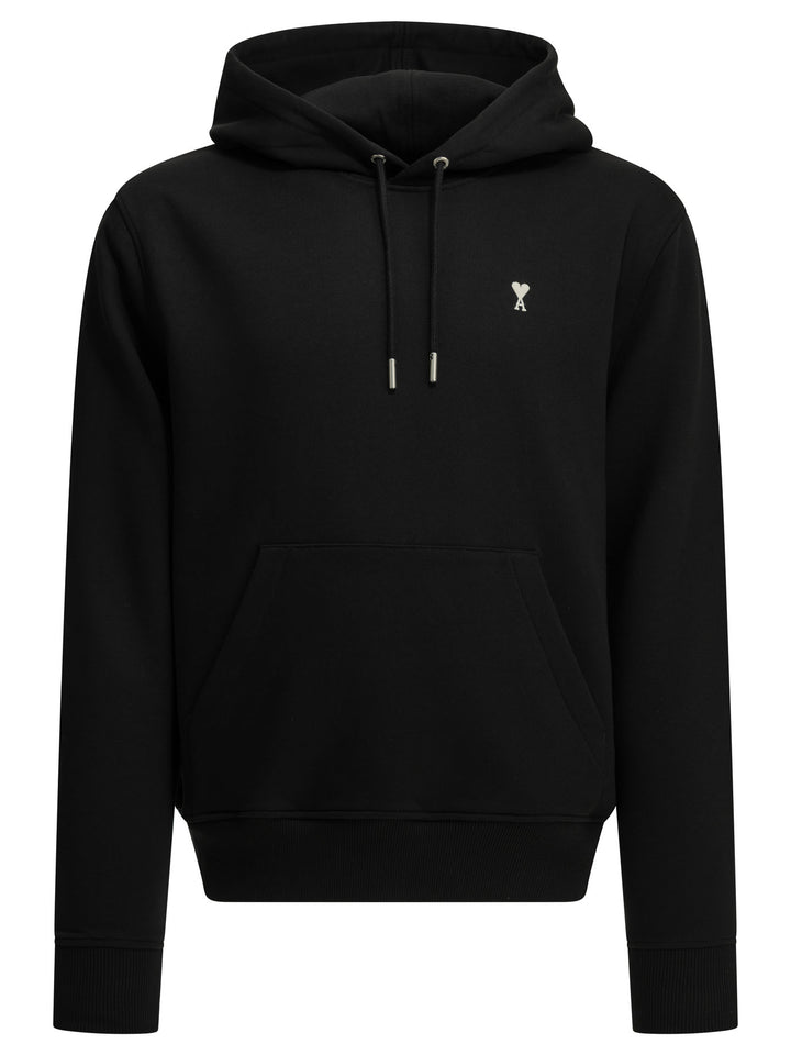 Ami Paris Hoodie With Logo Sweatshirts - Nero | 7b3e3c022f3f16d34fb37f354b670b17fa7da80e
