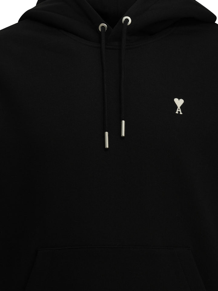 Ami Paris Hoodie With Logo Sweatshirts - Nero | f741618e15efee1cd7a1fb03729c56aa206d5822
