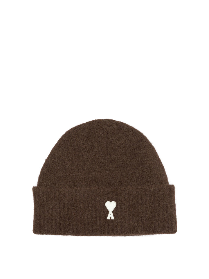 Ami Paris Alpaca Beanie Cappelli - Marrone | 1cce7bc22909304cf8ad6b6d7a252e6f7b385226