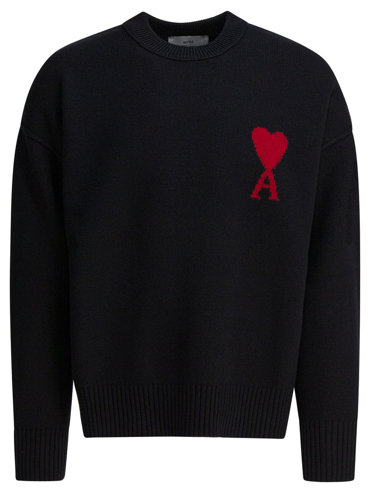 Ami Paris Ami De Coeur Knitwear - Nero | a37f640cd4b6f326727e3c93244e4ae75de6cd0f