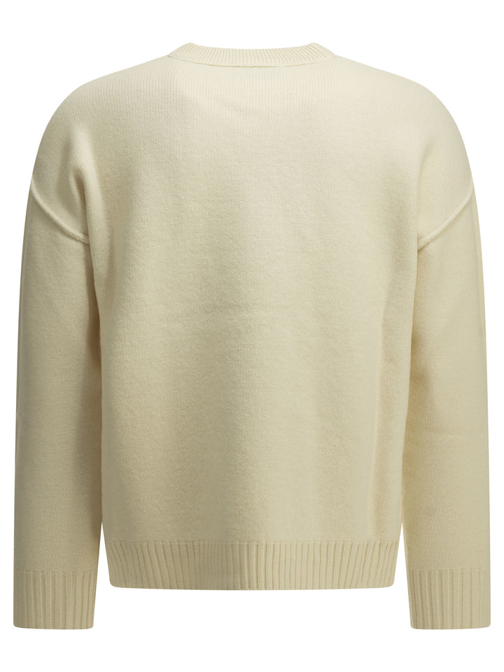 Ami Paris Ami De Coeur Knitwear - Bianco | 38744295c5b272f9391f691d7edda4da8e018ab7
