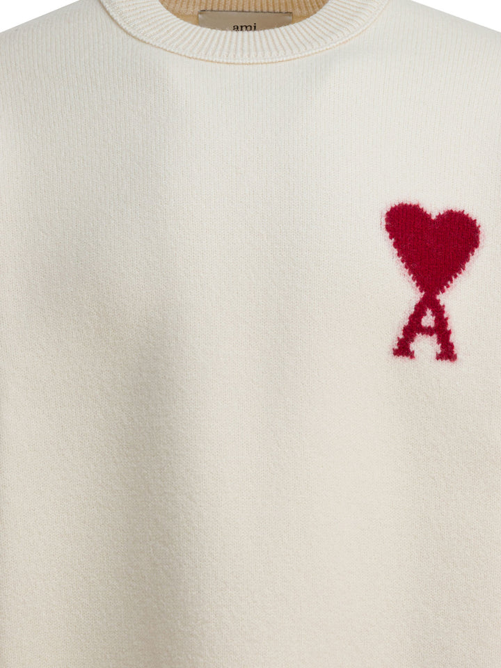 Ami Paris Ami De Coeur Knitwear - Bianco | abb842bd0a522bdb9751d21d4275c8f604c945a0