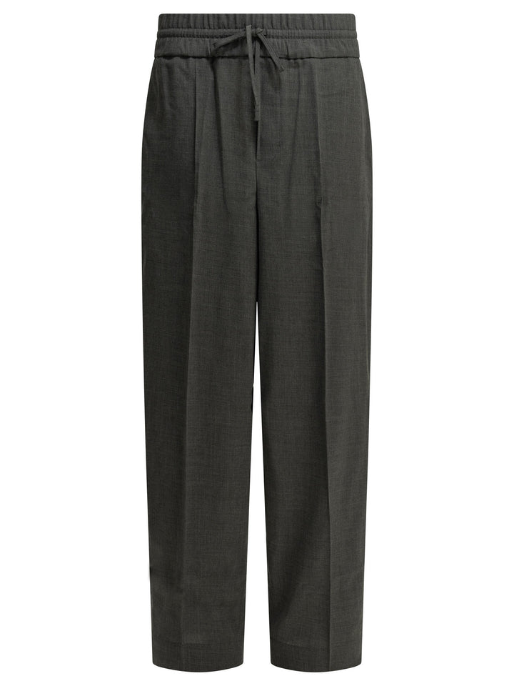 Ami Paris Casual Wool Pants Trousers - Grey | 89331d5c865dbab2f5e07a1a40dbd040be18731a