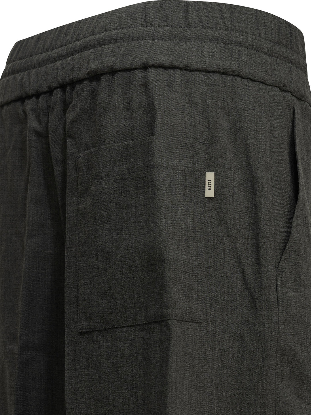 Ami Paris Casual Wool Pants Trousers - Grey | 1180a105a42d13cb3751bcd2309dfc6e75b3560c