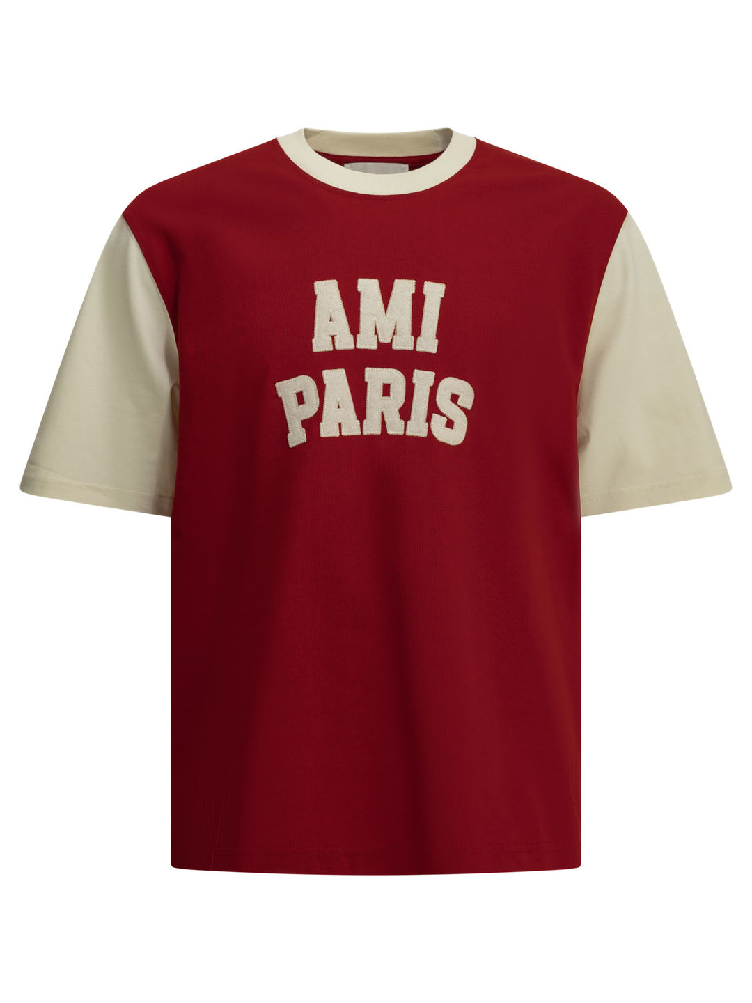 Ami Paris Crewneck T-Shirt With Logo T-shirts - Rosso | cb93a81483863267e035a908f7df2880108e8ea2