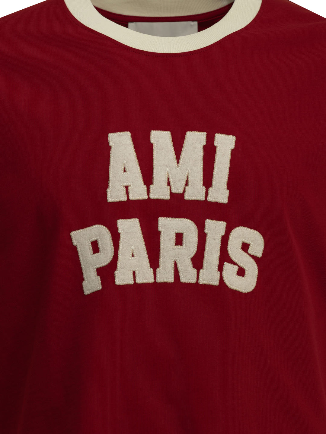 Ami Paris Crewneck T-Shirt With Logo T-shirts - Rosso | ed2ef64db19f21ecfa14c3f5bd2b637f11591cc5