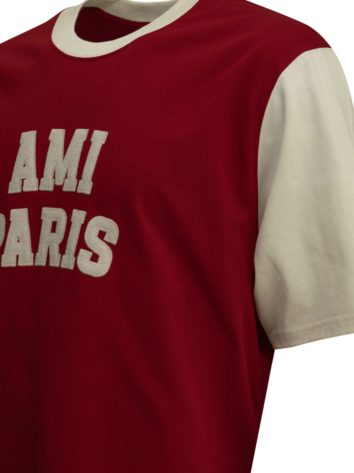Ami Paris Crewneck T-Shirt With Logo T-shirts - Rosso | 6fea32d151d56f989d1a3b4f3ef94e72df2c7ab9