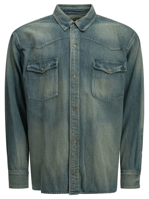 Vintage Western Camicie Celeste