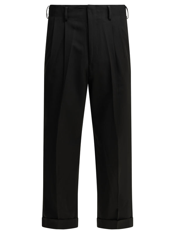 Tailored Pants Made Of Wool Blend Pantaloni Nero