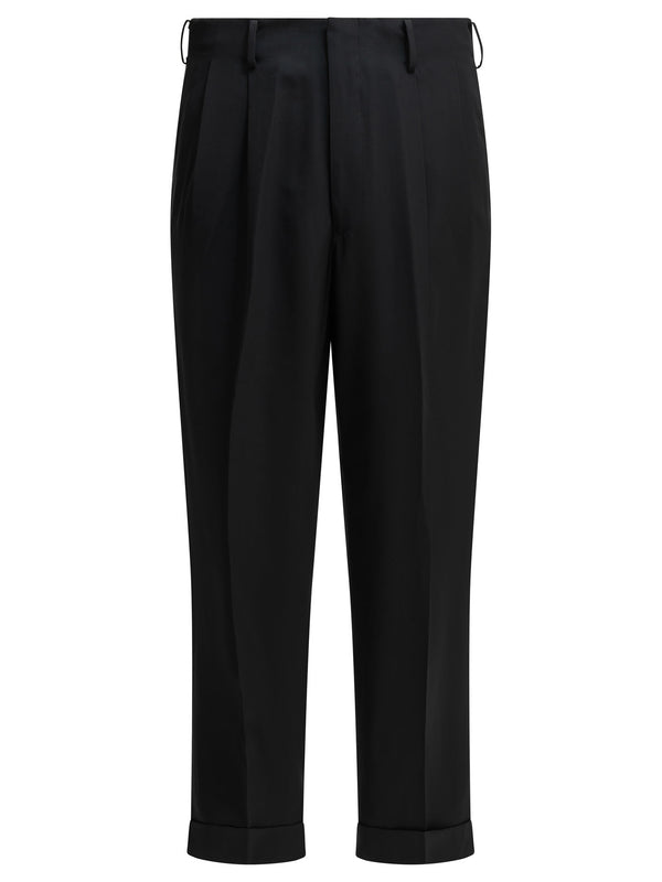 Tailored Pants Made Of Wool Blend Pantaloni Blu