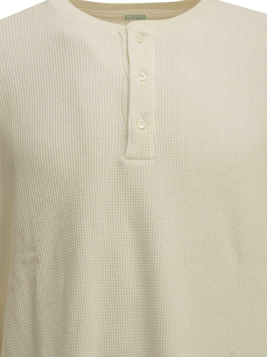 A.Presse Henley T-Shirt With A Honeycomb Pattern T-shirts - Bianco | d9c9ff9821ed7a783e5f84f18a0803b4e5773f2c