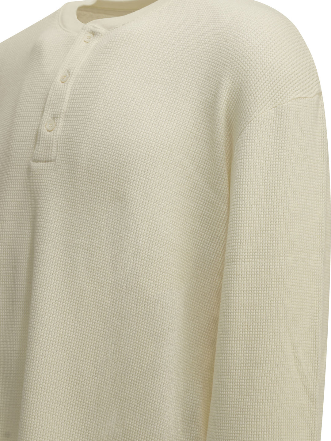 A.Presse Henley T-Shirt With A Honeycomb Pattern T-shirts - Bianco | 8202f27cb63d1b75251907529ded109a66b15bf8
