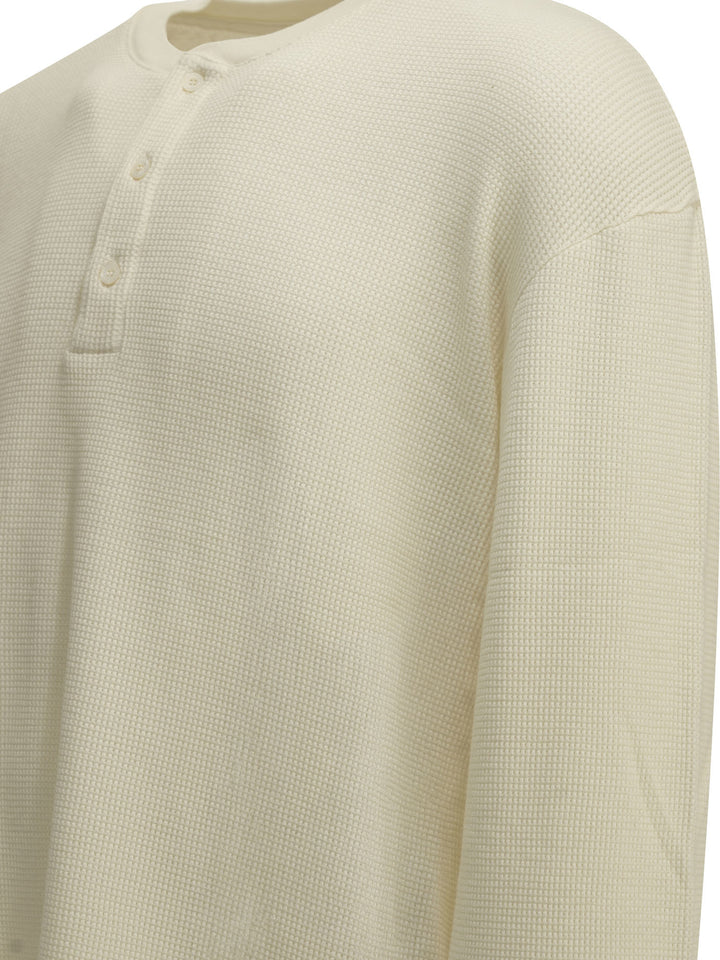 A.Presse Henley T-Shirt With A Honeycomb Pattern T-shirts - Bianco | 8202f27cb63d1b75251907529ded109a66b15bf8