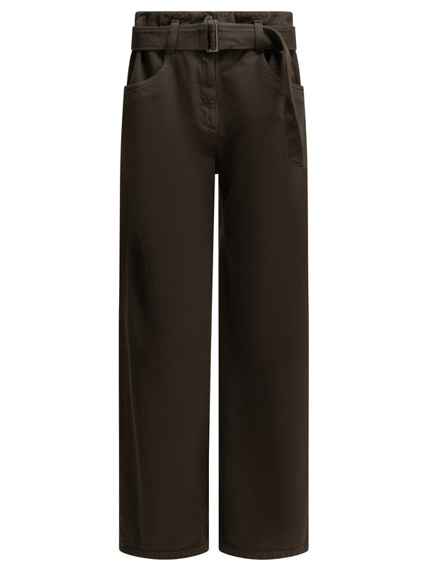 Wide-Leg Jeans Marrone